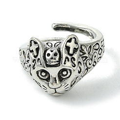 Vintage Leopard Alloy Open Cuff Rings&nbsp;RJEW-K275-42AS