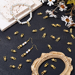 80個の亜鉛合金ペンダント  歯のチャーム  ゴールドカラー  15.5x7.5x5mm  穴：1.6mm&nbsp;FIND-SC0023-64