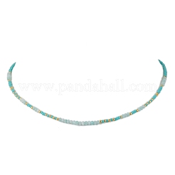 Bohemian Style Natural Amazonite Beaded Necklaces&nbsp;NJEW-JN04658-02