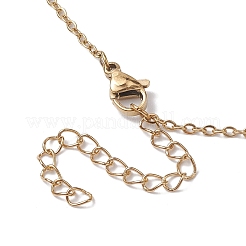 304ステンレススチールケーブルネックレス  天然石ペンダントネックレス  ライトゴールド  12.01インチ（30.5cm）&nbsp;NJEW-JN04867-01