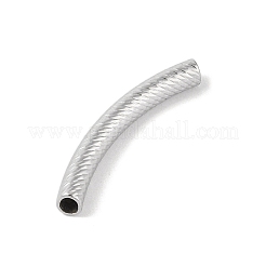 304ステンレス鋼湾曲チューブビーズ  ステンレス鋼色  36x5mm  穴：4x3mm&nbsp;STAS-M071-03B-P