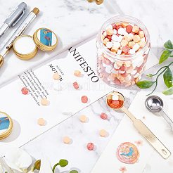 DIYワックスシーリングワックスシーリングスタンプツールセット  シーリングワックス粒子を含む  パラフィンキャンドル  ステンレススチールスプーン  鉄製ハンドルスプーン  マーキングペン  ミックスカラー  シーリングワックス粒子：500個&nbsp;DIY-CP0002-81B