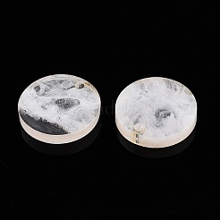 不透明樹脂ペンダント  ラウンド  ホワイト  18.5x3.5mm  穴：2mm&nbsp;RESI-T058-03H