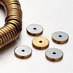 電気メッキ磁気無し合成ヘマタイトビーズ連売り  ヒシビーズ  ディスク/フラットラウンド  ミックスカラー  8x2mm  穴：1mm  約194個/連  15.7インチ&nbsp;G-F300-17C