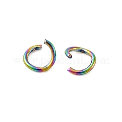 イオンプレーティング（IP）304ステンレス鋼オープン丸カン  リング  虹色  4x0.6mm  22ゲージ  内径：2mm&nbsp;STAS-N098-062D-01