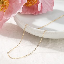 1mm 304 ステンレス ケーブル チェーン ネックレス  14KGP本金メッキ  17.20インチ（43.7cm）&nbsp;NJEW-T016-15G