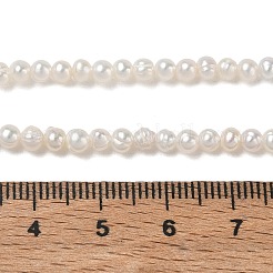 天然養殖淡水パールビーズ連売り  グレード2 A  ポテト  ベージュ  3~3.5mm  穴：0.5mm  約108~109個/連  13.78''（35センチメートル）&nbsp;PA-CBAC463-23