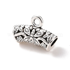チベットスタイルの合金チューブベイル  ループベイル  ペンダントベイル  カーブチューブ  アンティークシルバー  9.5x14x5mm  穴：1.5mm  内径：2.5mm  495個/ 500g&nbsp;PALLOY-P293-200
