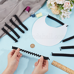 ポリエステルとラテックスシルクの交換用バイザーカールコード  ブラック  150x14.5mm&nbsp;DIY-WH0888-579A