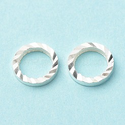 真鍮製フレームコネクター  長持ちメッキ  カドミウムフリー＆鉛フリー  丸いリング  925銀メッキ  6x1mm  内径：4mm&nbsp;X-KK-F831-018A-S-RS