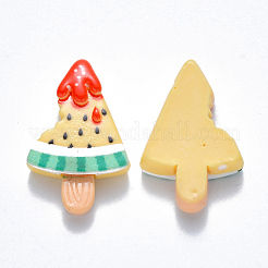 樹脂カボション  スイカとアイスキャンディー  模造食品  シャンパンイエロー  28x18x6mm&nbsp;LS-CRES-N024-02