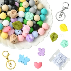 DIY Silicone Beaded Keychain Making Kit&nbsp;DIY-YW0008-62