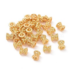 真鍮製ビーズキャップ  リバーシブル  長持ちメッキ  18KGP本金メッキ  6x6.2mm  穴：3mm&nbsp;KK-A179-03G
