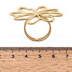 女性用フラワー 304 ステンレススチール 指輪  ゴールドカラー  18mm&nbsp;RJEW-A105-02G