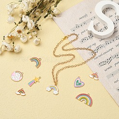 25Pcs 25 Style Light Gold Alloy Enamel Pendants&nbsp;ENAM-YW0001-82