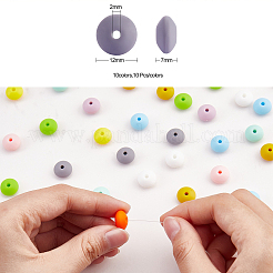 100Pcs 12MM Silicone Abacus Beads Silicone Beads Bulk Colorful Spacer Beads Silicone Bead Kit for Keychains Bracelets Necklaces DIY Crafts Making&nbsp;JX320A