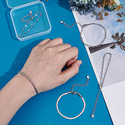5Pcs 5 Styles Stainless Steel Chain Bracelets&nbsp;BJEW-UN0001-79