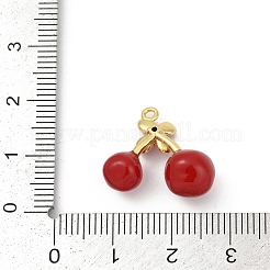 Brass Red Enamel Pendants&nbsp;KK-M322-03G