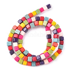 Synthetic Turquoise Beads Strands&nbsp;TURQ-G108-4x4mm-12