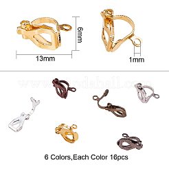 Brass Clip-on Earring Findings&nbsp;KK-PH0035-24