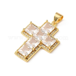 Brass Pave Cubic Zirconia Pendants&nbsp;CU-CBA03AF-17G-04