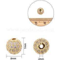 Rack Plating Brass Cubic Zirconia Beads&nbsp;ZIRC-NB0001-09