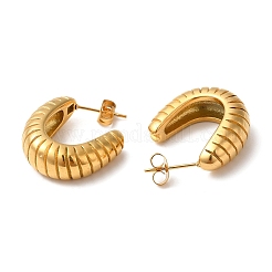 Ion Plating(IP) 304 Stainless Steel Arch Stud Earrings&nbsp;EJEW-K244-38G