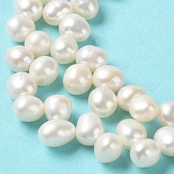 天然養殖淡水パールビーズ連売り  グレード6a+  ライス  桃パフ  6~8x5~6x5mm  穴：0.5mm  約78~80個/連  14.06~14.37インチ（35.7~36.5cm）&nbsp;PEAR-J007-64