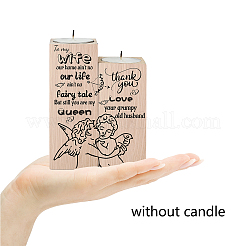 Wood Candle Holder&nbsp;AJEW-WH0268-005