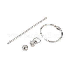 鉄棒ビーズキーホルダー留め具  プラチナ  112mm&nbsp;LS-AJEW-R004-02P