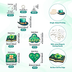 DIY Saint Patrick's Day Wood Dangle Earrings Making Kit&nbsp;DIY-TA0009-17