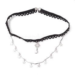 Brass Sun Moon Star Tassel Thigh Leg Chains&nbsp;AJEW-AN00637-02