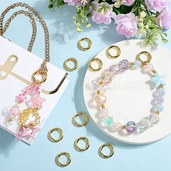 12Pcs Rack Plating Brass Spring Gate Rings&nbsp;KK-SC0005-69