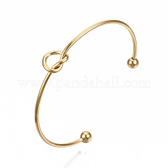 304 Stainless Steel Love Knot Cuff Bangle Making&nbsp;MAK-S073-001G