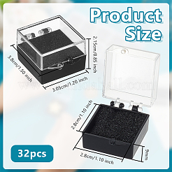 32Pcs Square Plastic Presentation Boxes for Badge Storage & Display&nbsp;AJEW-OC0014-49