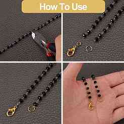 Glass Faceted Rondelle Beaded Chain&nbsp;JX304A