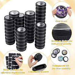 50Pcs Round Aluminum Packing Boxes with Visible Window Lid&nbsp;CON-WA0001-30