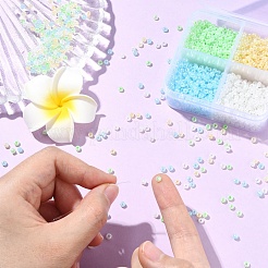 72g4色ガラスシードビーズ  セイロン  ラウンド  ミックスカラー  3mm  穴：1mm  18 G /カラー&nbsp;SEED-YW0002-75B