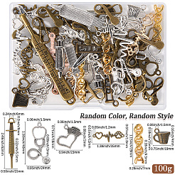 DIYジュエリー製作キット1セット  チベットスタイルの合金とリンクを含む  混合図形  13.5~32.5x7~30.5x1.5~7.5mm  穴：1.2~2.5mm  約100g /セット&nbsp;FIND-SP0003-48Q
