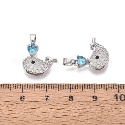 Brass Micro Pave Cubic Zirconia Pendants&nbsp;KK-Q073-10P