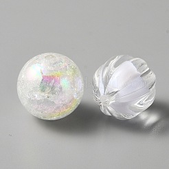 混合スタイル アクリル ラウンド ビーズ セット  ベージュ  19~20mm  穴：2mm  約50個/袋&nbsp;SACR-WH0006-20J