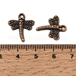 チベットスタイルトンボ合金チャーム  カドミウムフリー＆ニッケルフリー＆鉛フリー  赤銅鉱  18x15x2mm  穴：2mm  約1408個/1000g&nbsp;TIBEP-A718-R-NR