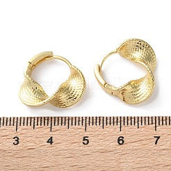 真鍮製フープピアス  ツイスト  18KGP本金メッキ  17.5x20x6mm&nbsp;EJEW-S249-07G