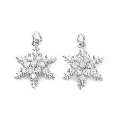 Rack Plating Brass Micro Pave Clear Cubic Zirconia Pendants&nbsp;KK-C008-24P