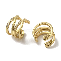 Rack Plating Brass Micro Pave Cubic Zirconia Hoop Earrings&nbsp;EJEW-R162-39G
