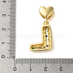 Rack Plating Brass Micro Pave Clear Cubic Zirconia Perdants&nbsp;KK-C067-12G-L