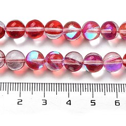 透明ガラスビーズ  ラウンド  レッド  8mm  穴：1mm  約45個/連  13.98''（35.5センチメートル）&nbsp;GLAA-B022-8mm-04