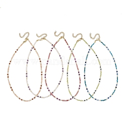 Natural Mixed Stone Faceted Round Beaded Necklaces&nbsp;NJEW-JN06430