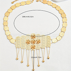 Bohemian Style Alloy Coin Link Chain Flower Body Belly Chains with Heart Tassel for Women&nbsp;WL4695