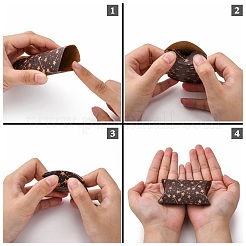 紙枕ギフトボックス  包装箱  パーティーの好意甘いキャンディーボックス  星の模様  キャメル  9.9x5.5x0.1cm  完成品：8x5.5x2cm&nbsp;CON-J002-S-09A